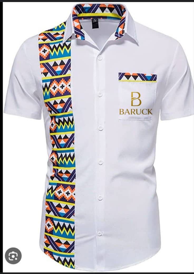 Chemise blanche à bande colorée Baruck
