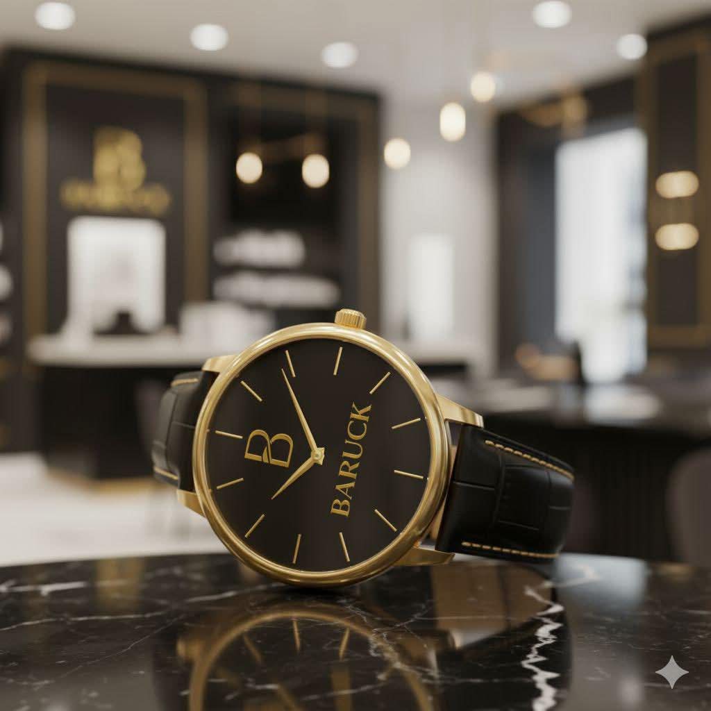 Montre noire et dorée Baruck