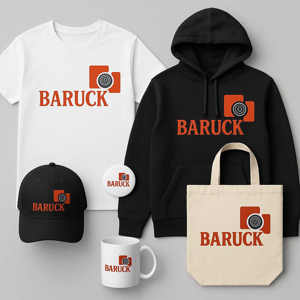 Vêtements et accessoires au logo orange Baruck