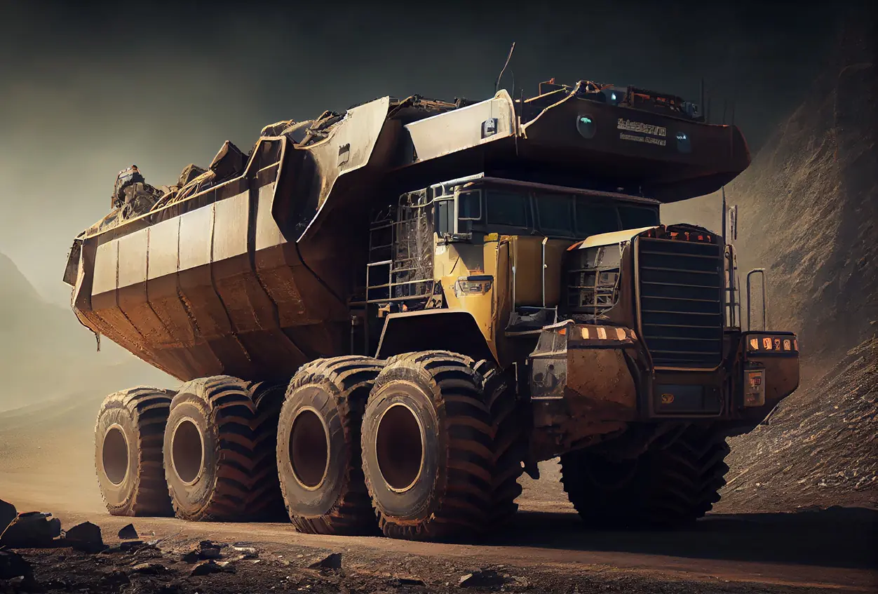 Camion de transport minier